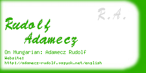 rudolf adamecz business card